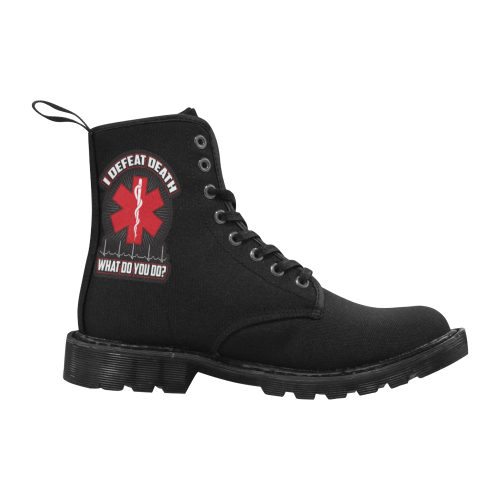 I Defeat Death EMT Martin Boots for Men (Black) (Model 1203H)