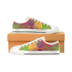 Colorful Hearts Women's Classic Canvas Shoes (Model 018)