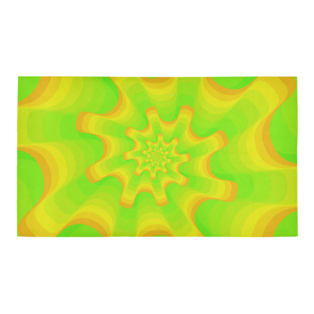 Green yellow spiral Bath Rug 16''x 28''