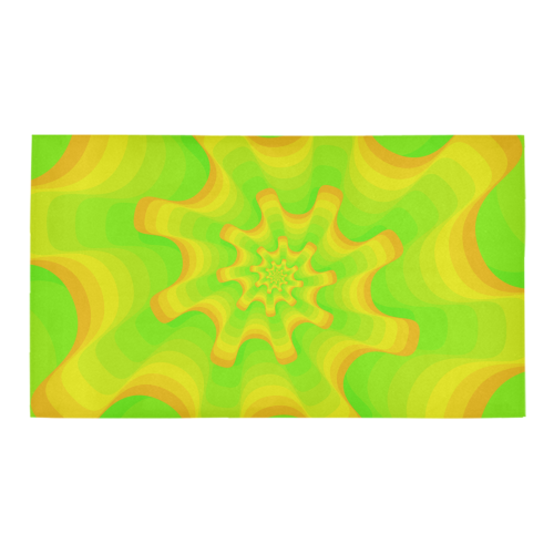 Green yellow spiral Bath Rug 16''x 28''
