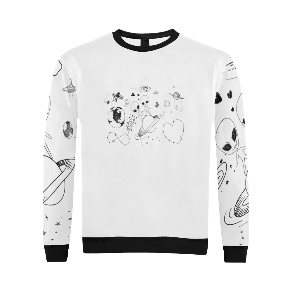 We, eternally united to new worlds. All Over Print Crewneck Sweatshirt for Men/Large (Model H18)