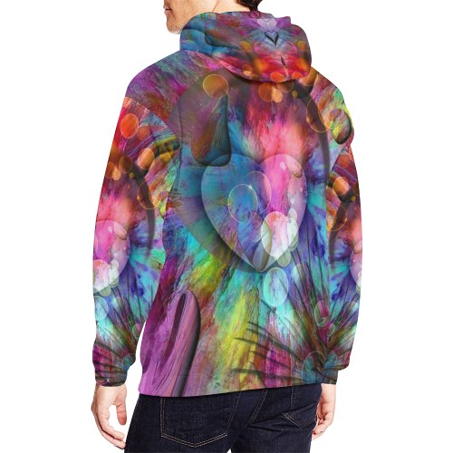 Love Popart by Nico Bielow All Over Print Hoodie for Men/Large Size (USA Size) (Model H13)