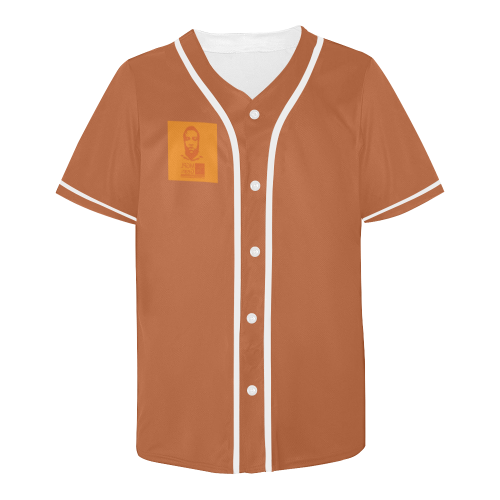 Mascot Logo Clothing Tag Label Brown 02 All Over Print Baseball Jersey for Men (Model T50)