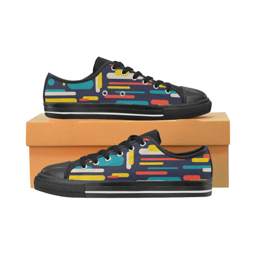 Colorful Rectangles Women's Classic Canvas Shoes (Model 018)