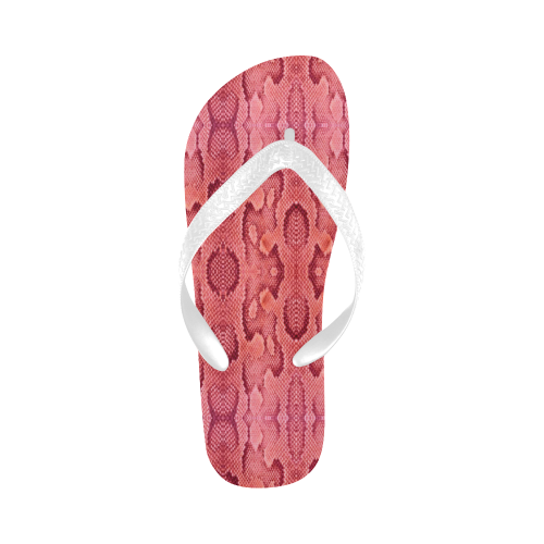 pink snake Flip Flops for Men/Women (Model 040)
