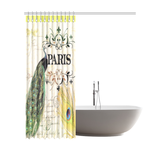 Paris Peacock Shower Curtain 69"x84"