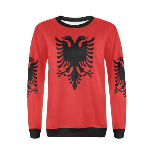 ALBANIA LARGE All Over Print Crewneck Sweatshirt for Women (Model H18)