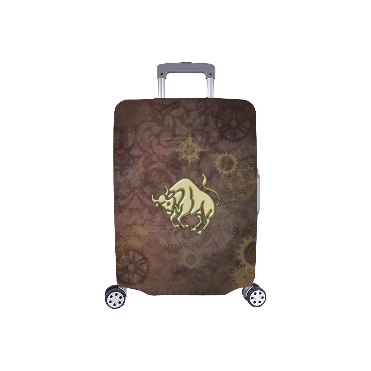 Steampunk Zodiac Taurus Luggage Cover/Small 18"-21"