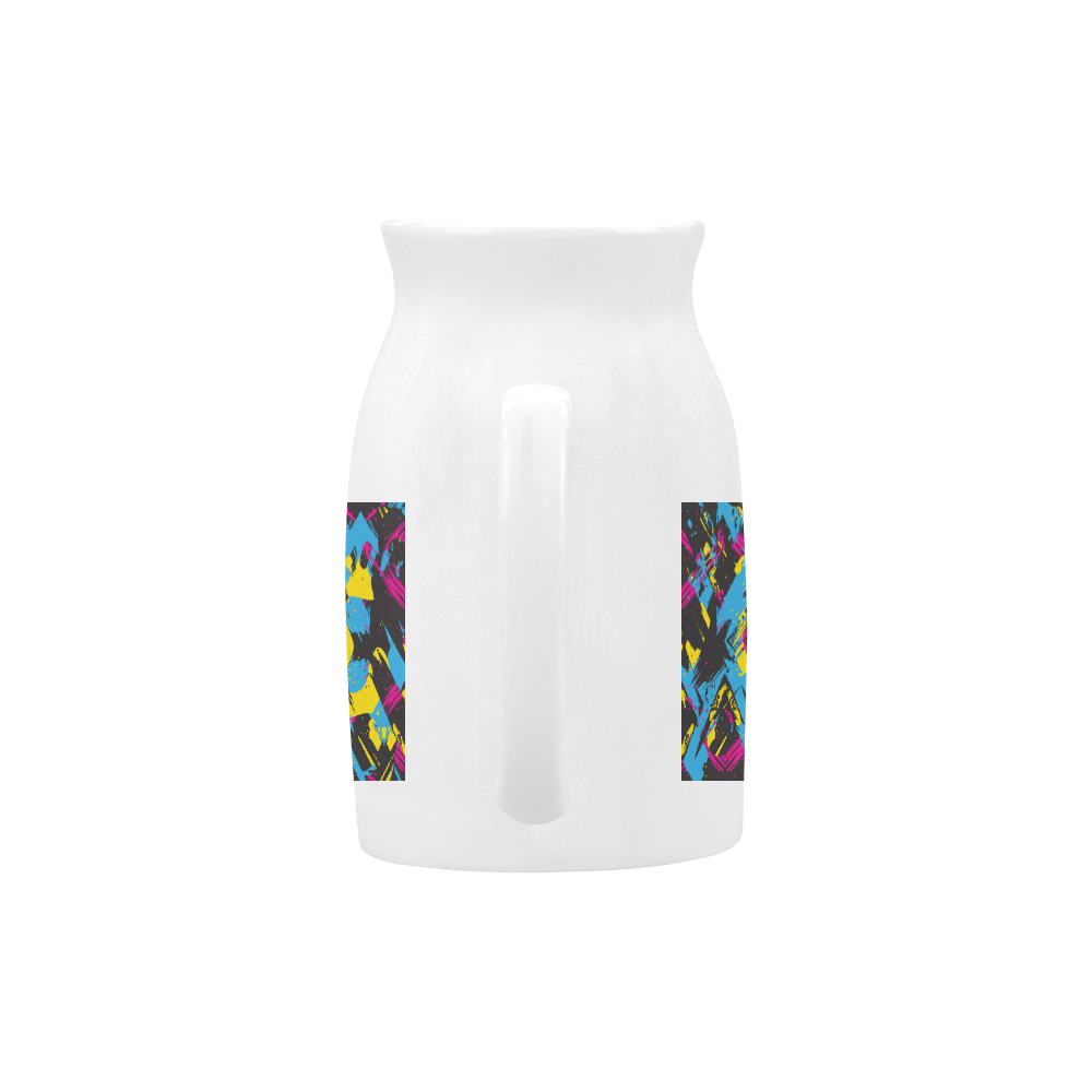 Colorful paint stokes on a black background Milk Cup (Large) 450ml