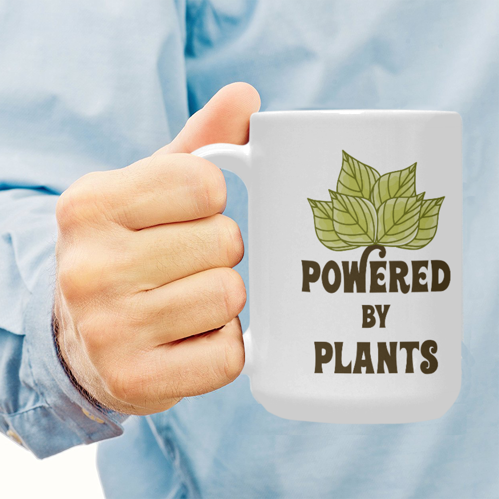 Powered by Plants (vegan) Custom Ceramic Mug (15OZ)