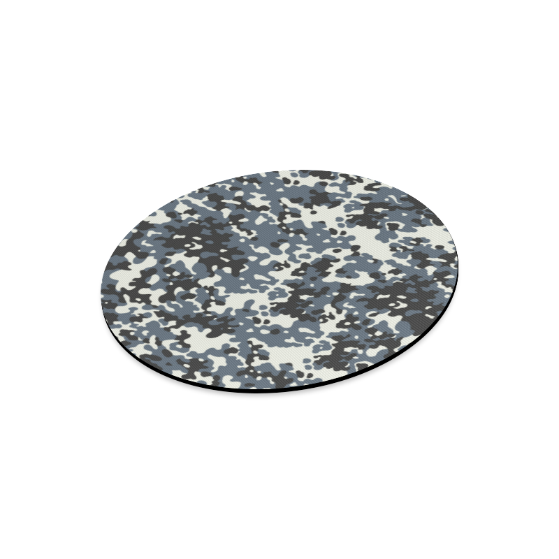 Urban City Black/Gray Digital Camouflage Round Mousepad