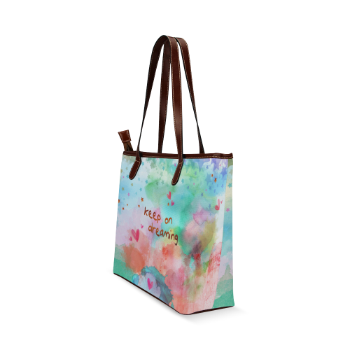 KEEP ON DREAMING - rainbow Shoulder Tote Bag (Model 1646)