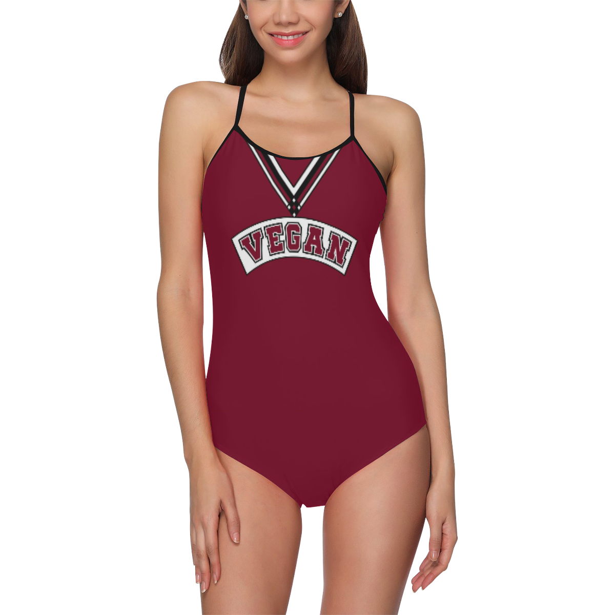 Vegan Cheerleader Strap Swimsuit ( Model S05)