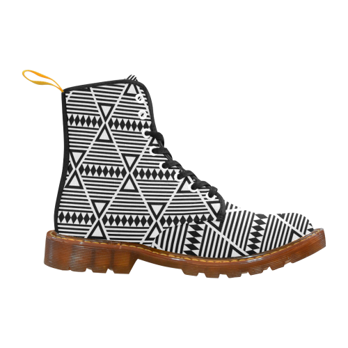 Black Aztec Tribal Martin Boots For Women Model 1203H