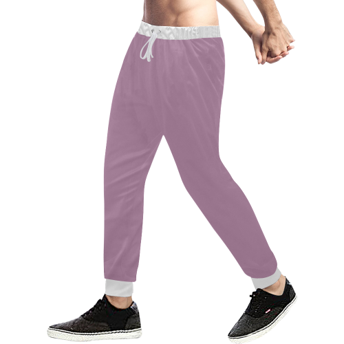 color mauve Men's All Over Print Sweatpants (Model L11)