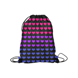 Bisexual Pride Hearts Medium Drawstring Bag Model 1604 (Twin Sides) 13.8"(W) * 18.1"(H)