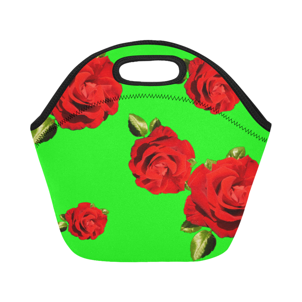 Fairlings Delight's Floral Luxury Collection- Red Rose Neoprene Lunch Bag/Small 53086b16 Neoprene Lunch Bag/Small (Model 1669)