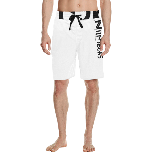 NUMBERS Collection White/Black 2 Men's All Over Print Casual Shorts (Model L23)