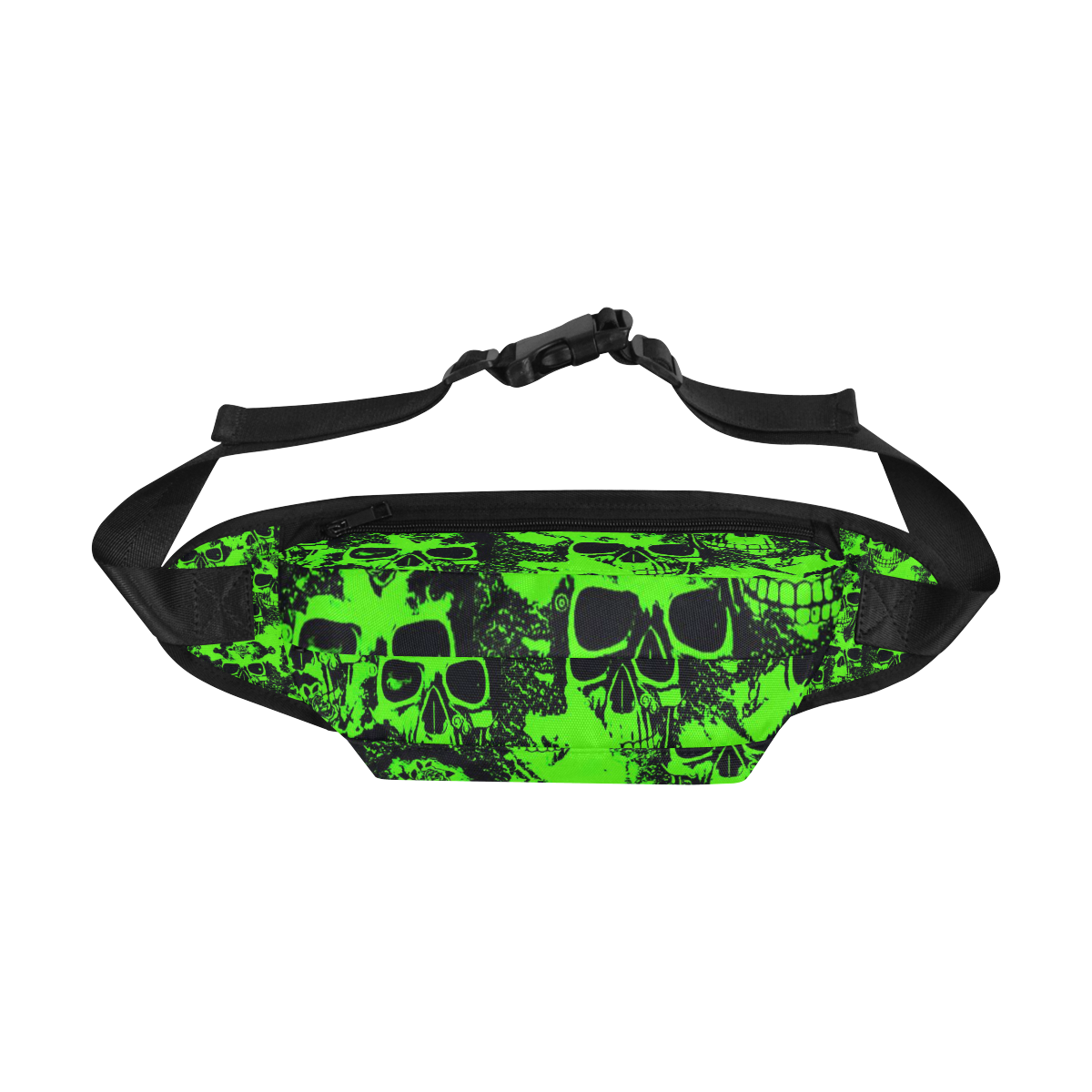 cloudy Skulls black green by JamColors Fanny Pack/Large (Model 1676)
