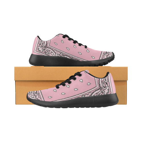 Pink Bandana Women-Black Women’s Running Shoes (Model 020)