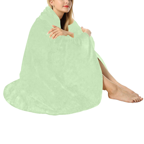 color tea green Circular Ultra-Soft Micro Fleece Blanket 60"