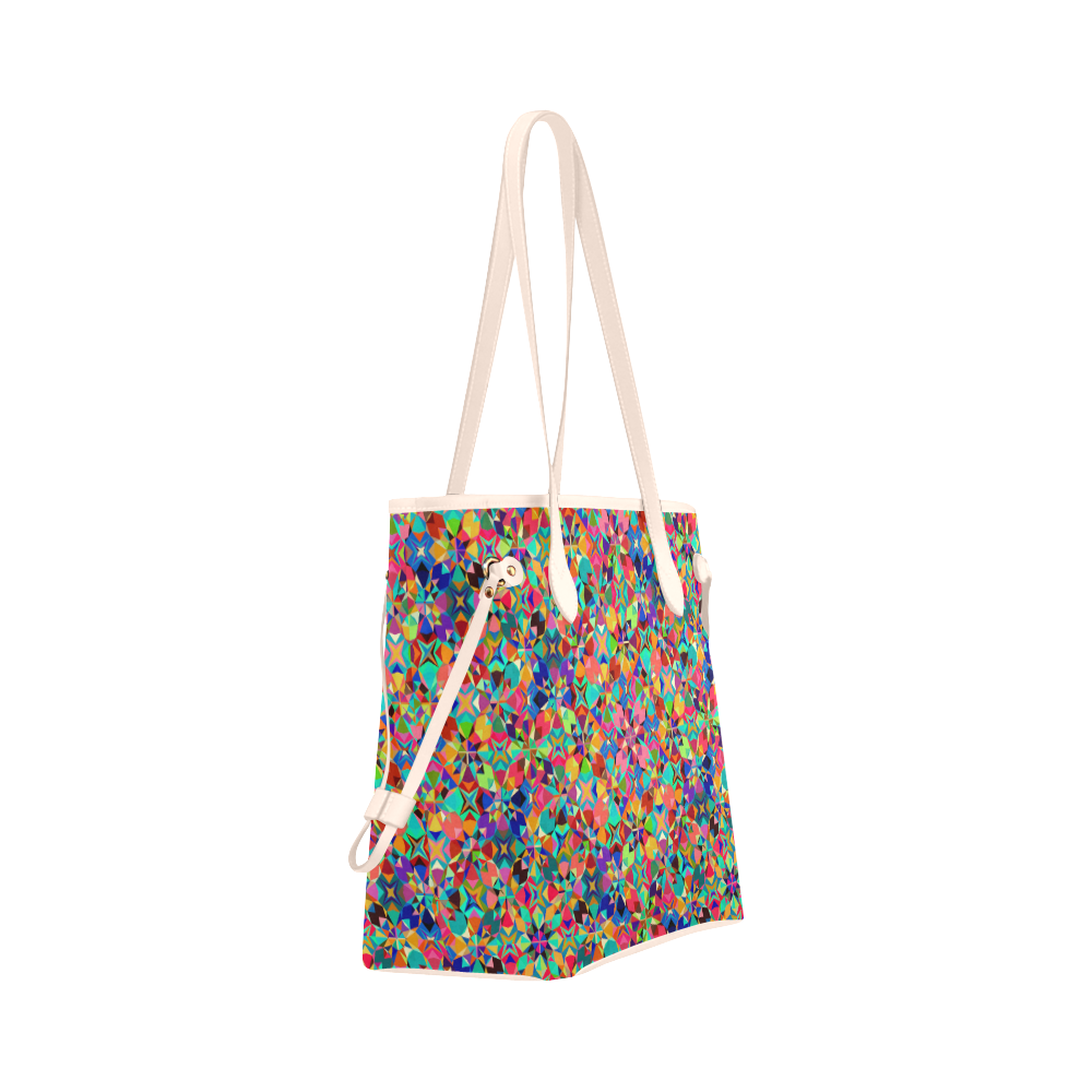 Multicolored Geometric Pattern Clover Canvas Tote Bag (Model 1661)