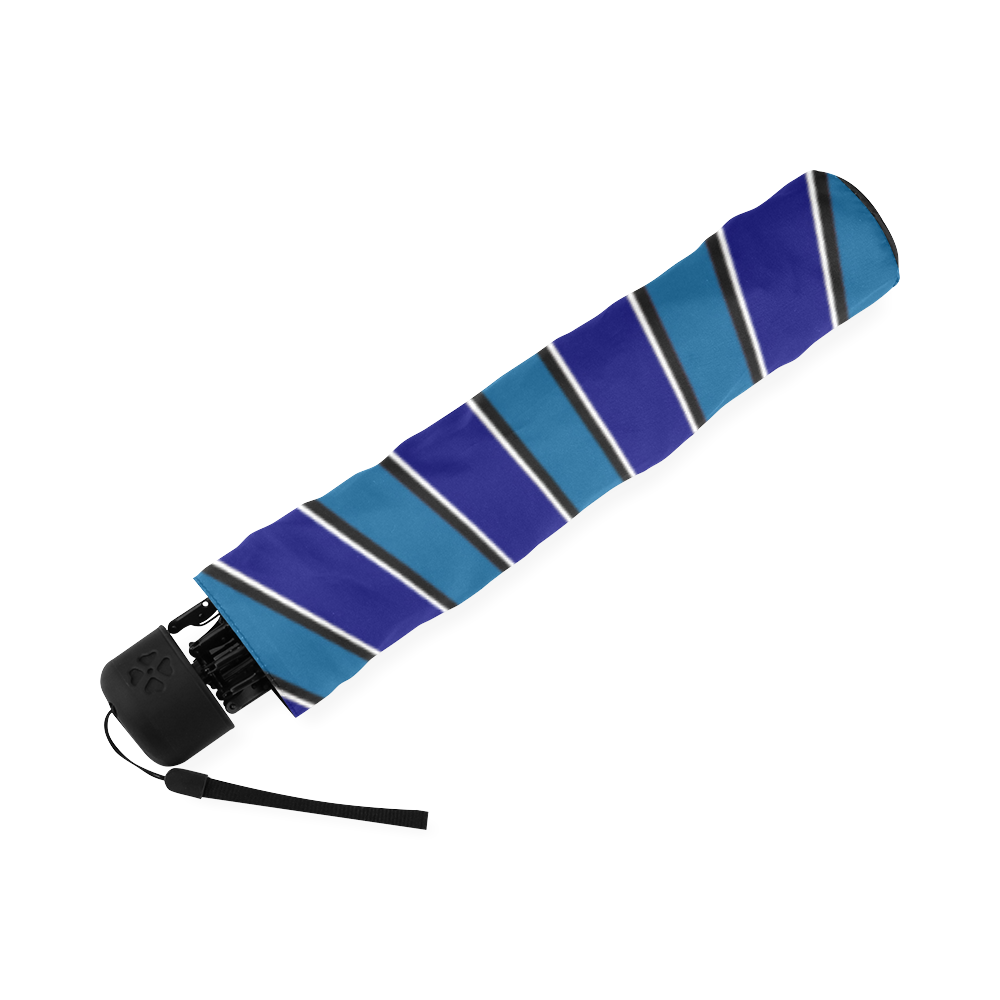 Classic Blue ZOOM Stripes Foldable Umbrella (Model U01)