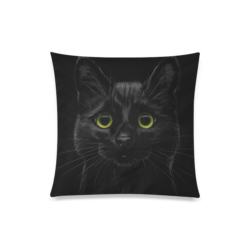 Black Cat Custom Zippered Pillow Case 20"x20"(Twin Sides)
