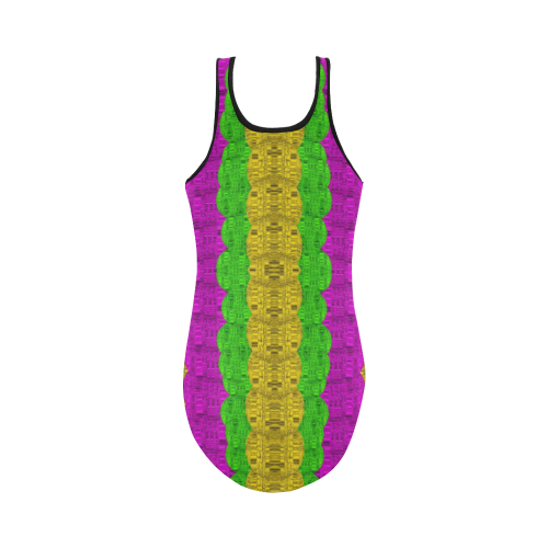 Hipster or hippie in  pattern style Vest One Piece Swimsuit (Model S04)