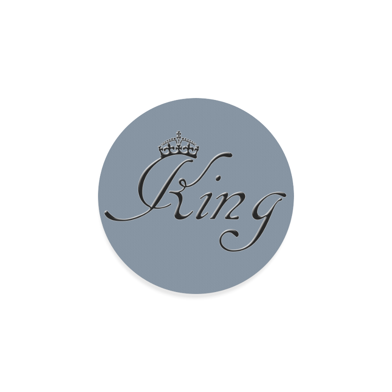 For the King / Silver Slate Round Coaster