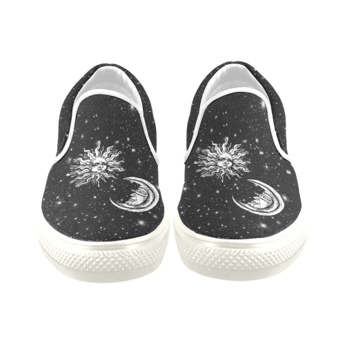 Mystic  Moon and Sun Slip-on Canvas Shoes for Men/Large Size (Model 019)