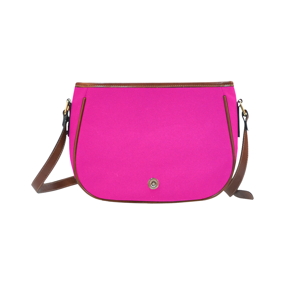 basic bright pink solid color Saddle Bag/Large (Model 1649)