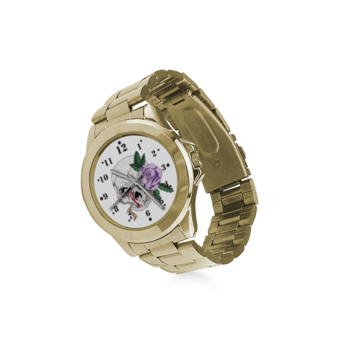 Skull Rose Lavender Custom Gilt Watch(Model 101)
