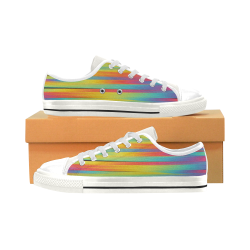 Rainbow Swirl Low Top Canvas Shoes for Kid (Model 018)