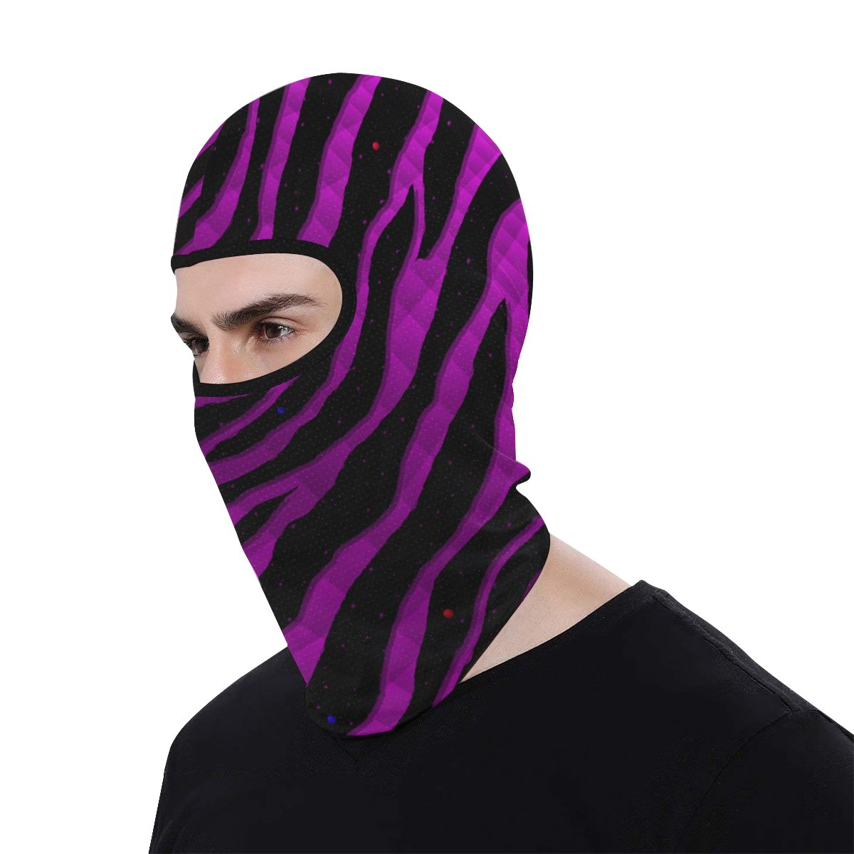 Ripped SpaceTime Stripes - Pink/Purple All Over Print Balaclava