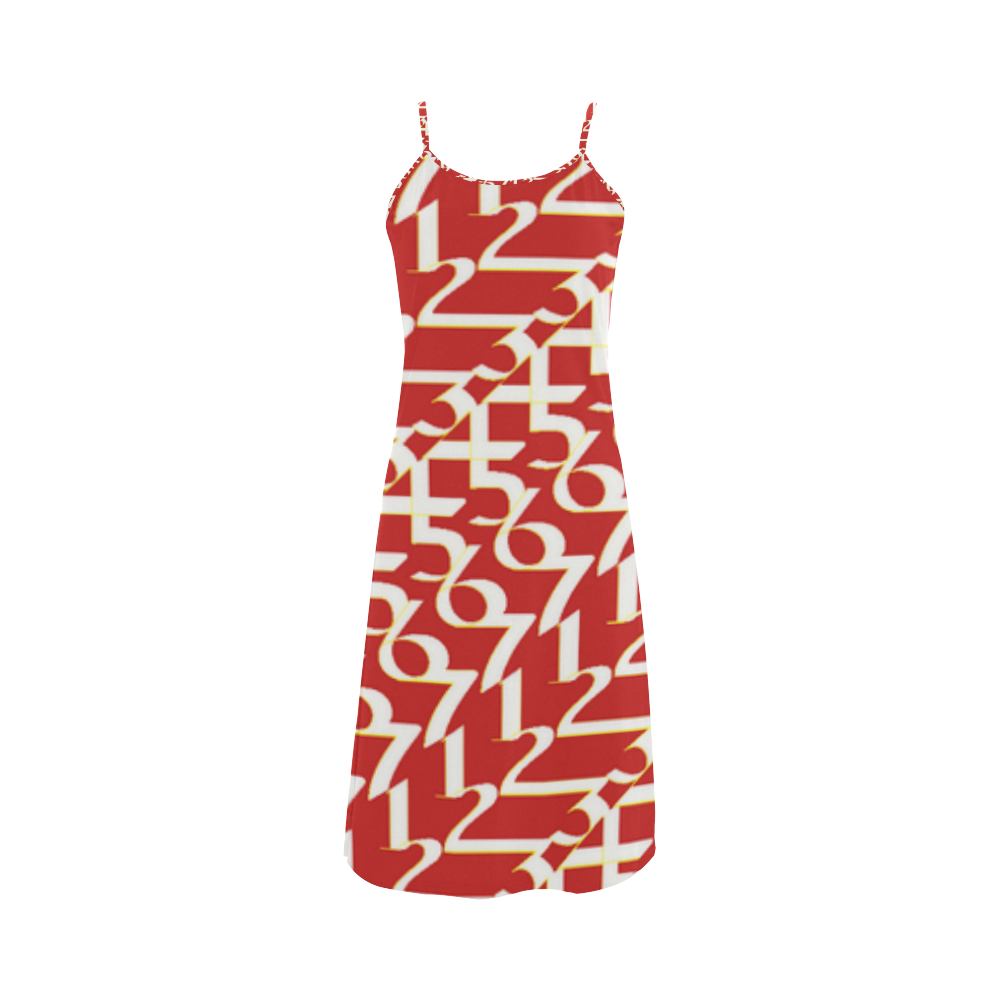 NUMBERS Collection 1234567 Lava Red Alcestis Slip Dress (Model D05)