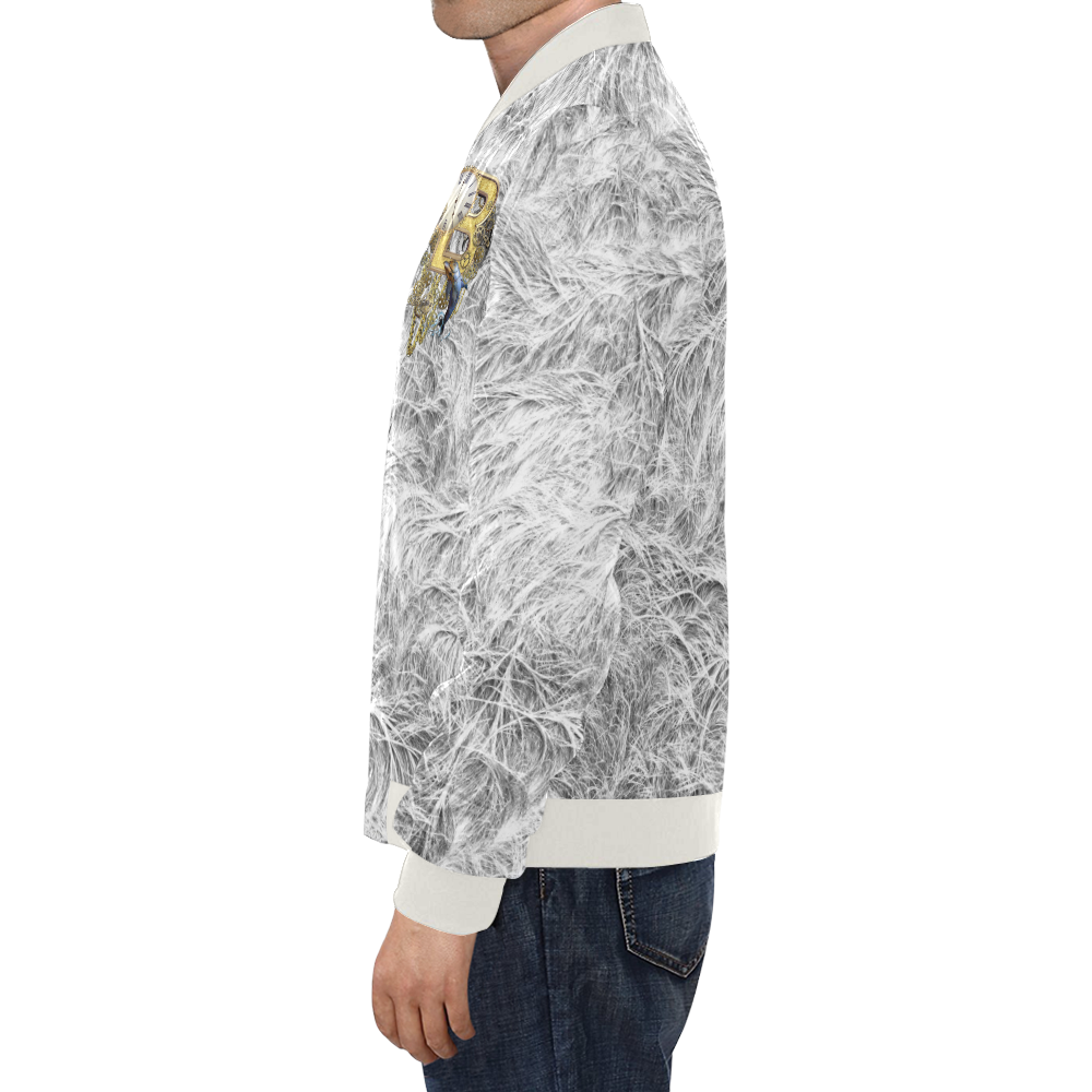 Steampunk initials B on Texture All Over Print Bomber Jacket for Men/Large Size (Model H19)