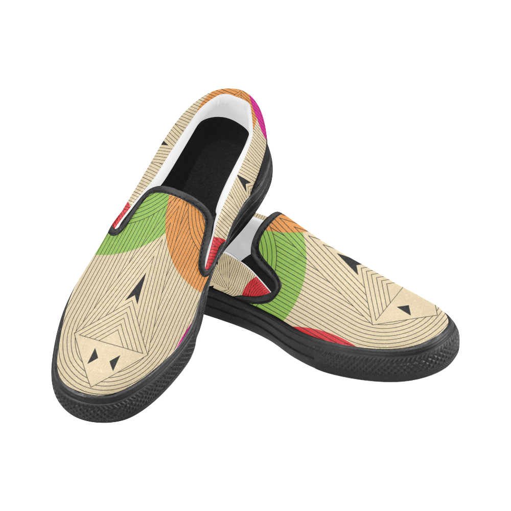 Aztec Ancient Tribal Men's Unusual Slip-on Canvas Shoes (Model 019)