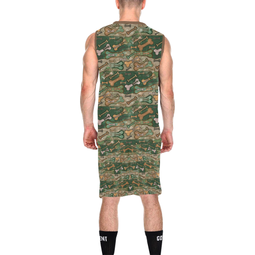 Bones camouflage by Nico Bielow All Over Print Basketball Uniform