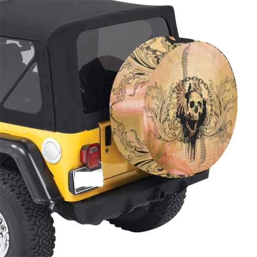 Amazing skull with wings 34 Inch Spare Tire Cover