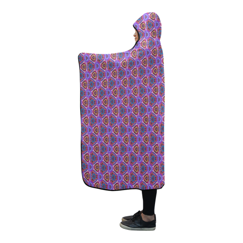 Purple Doodles - Hidden Smiles Hooded Blanket 80''x56''