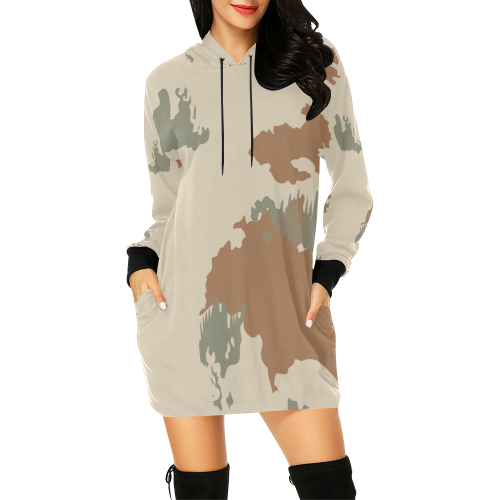 Gulf War desert camouflage style All Over Print Hoodie Mini Dress (Model H27)