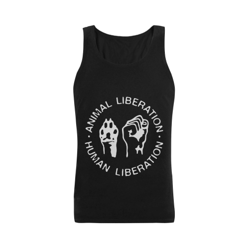 Animal Liberation, Human Liberation Men's Shoulder-Free Tank Top (Model T33)