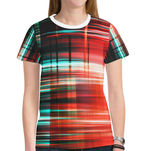 double lines New All Over Print T-shirt for Women (Model T45)