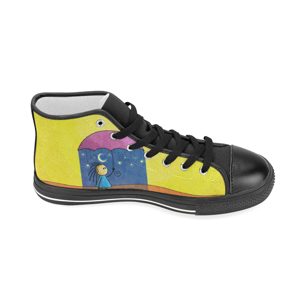 We Only Come Out At Night Women's Classic High Top Canvas Shoes (Model 017)