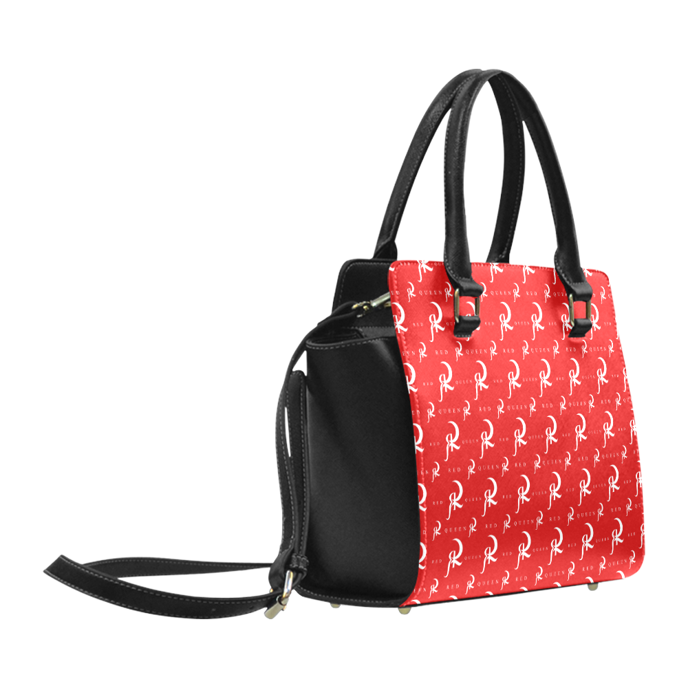 Red Queen Pattern White & RED Classic Shoulder Handbag (Model 1653)