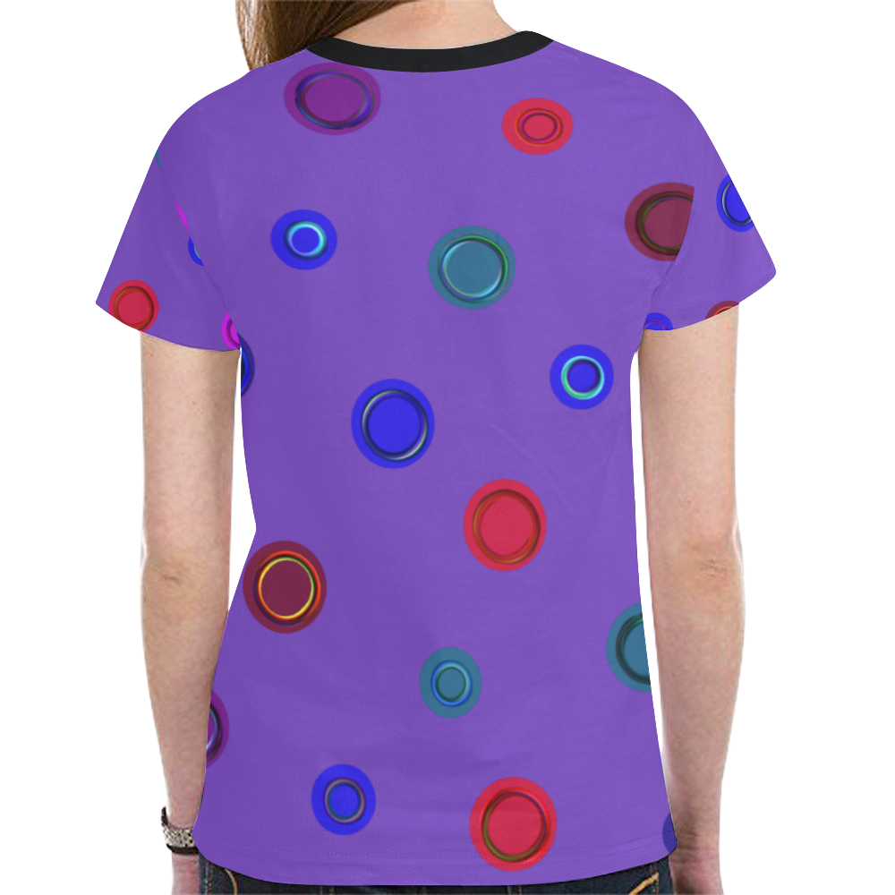 Happy circles New All Over Print T-shirt for Women (Model T45)