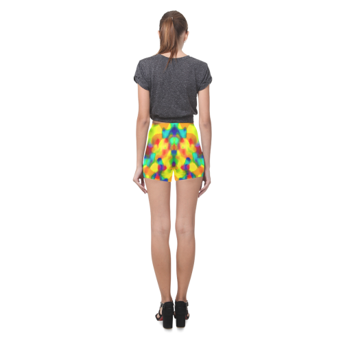 Colorful watercolors texture Briseis Skinny Shorts (Model L04)