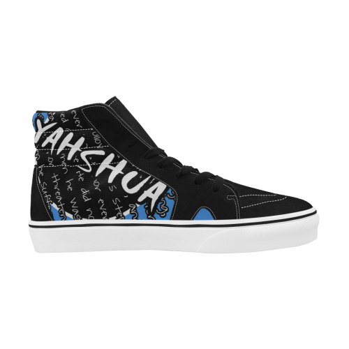 Blue Men's High Top Skateboarding Shoes (Model E001-1)