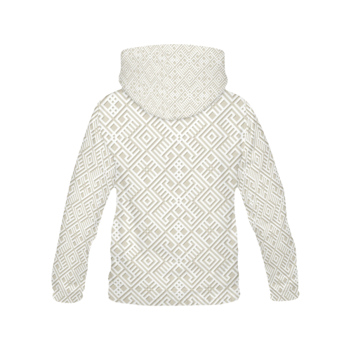 White 3D Geometric Pattern All Over Print Hoodie for Women (USA Size) (Model H13)